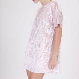 Double Zero Crushed Velvet Mini Dress Dusty Pink Size Small